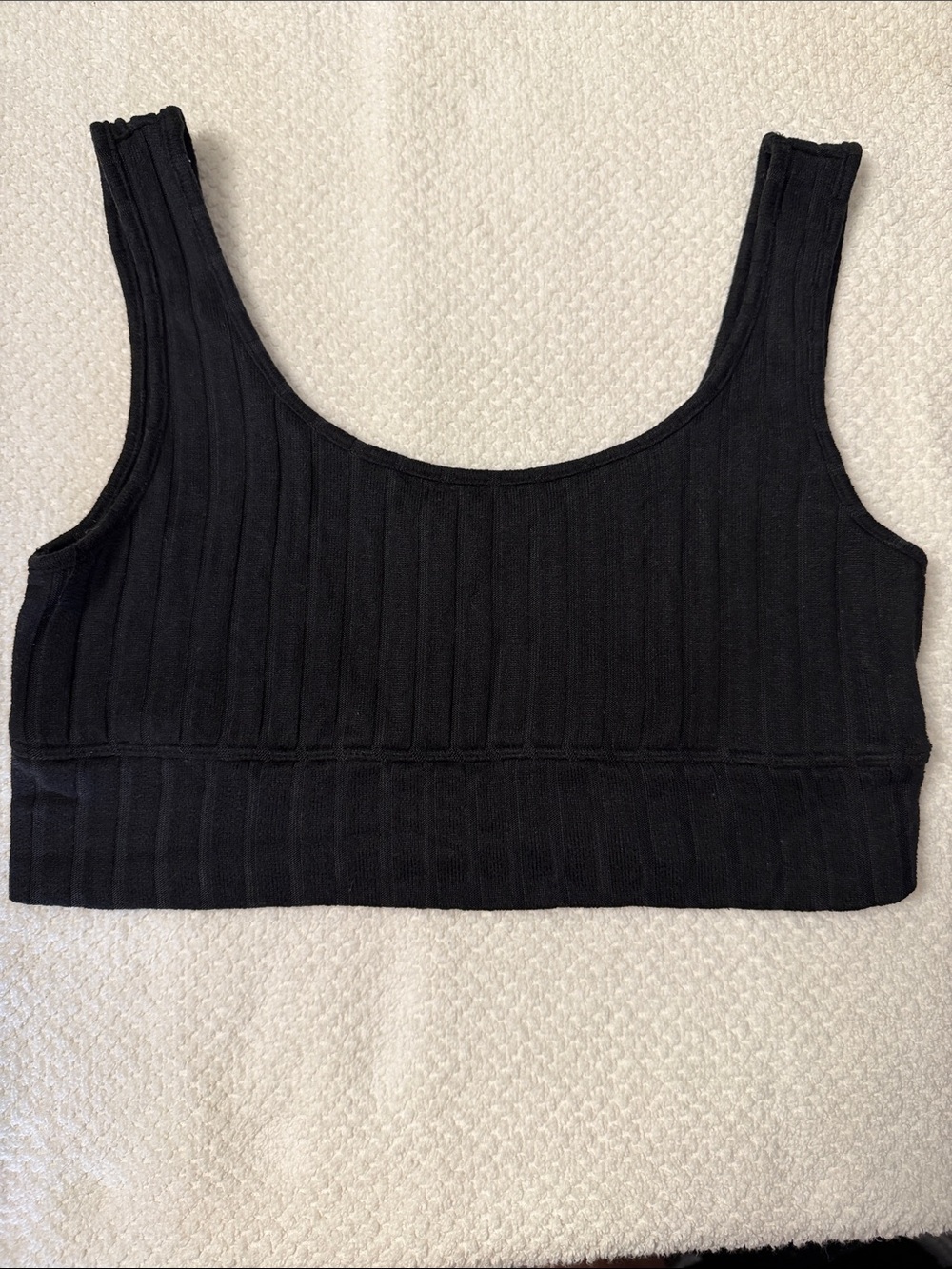 Z Supply Black Ribbed Scoop Bralette